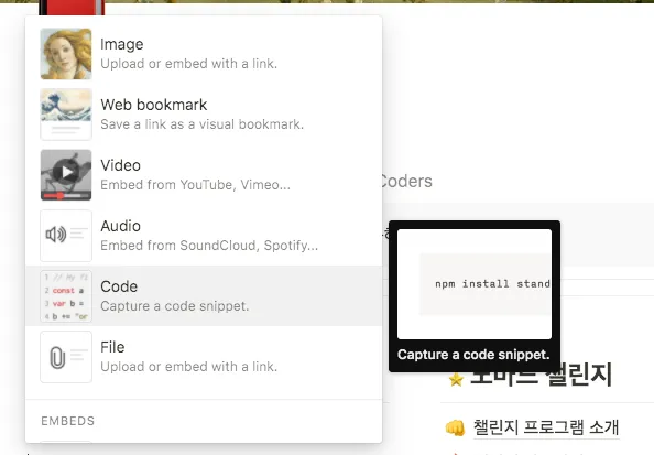 코드도 넣을 수 있음?